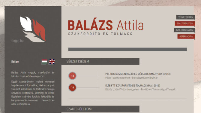 forgat.hu – Balázs Attila fordító oldala